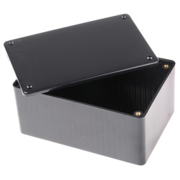 1 pcs - Hammond 1591 Series Black Flame Retardant ABS Enclosure, IP54, Black Lid, 120 x 80 x 59mm