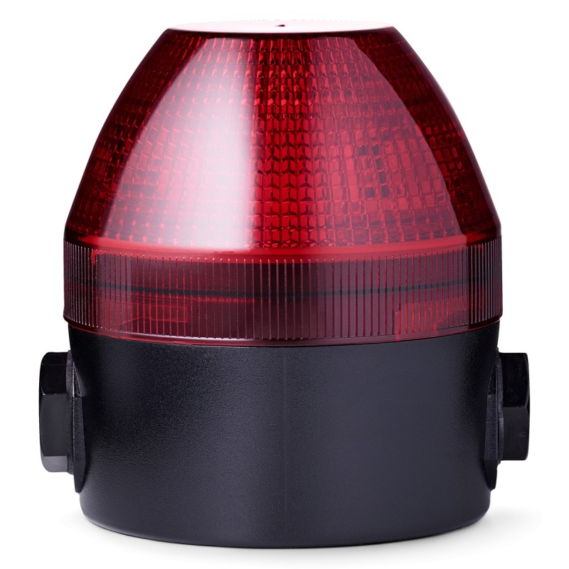 1 pcs - AUER Signal NES Series Red Multiple Effect Beacon, 24-48 V ac/dc, Surface Mount, LED Bulb, IP65, IP67