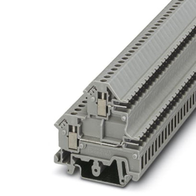 5 pcs - Phoenix Contact UKK 3-MSTB-5.08 Series Grey Fused DIN Rail Terminal, Double-Level, Screw Termination, Fused