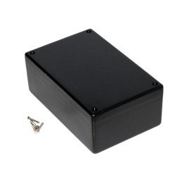 1 pcs - Hammond 1594 Series Black Flame Retardant ABS Enclosure, IP54, Black Lid, 167 x 107 x 64.9mm