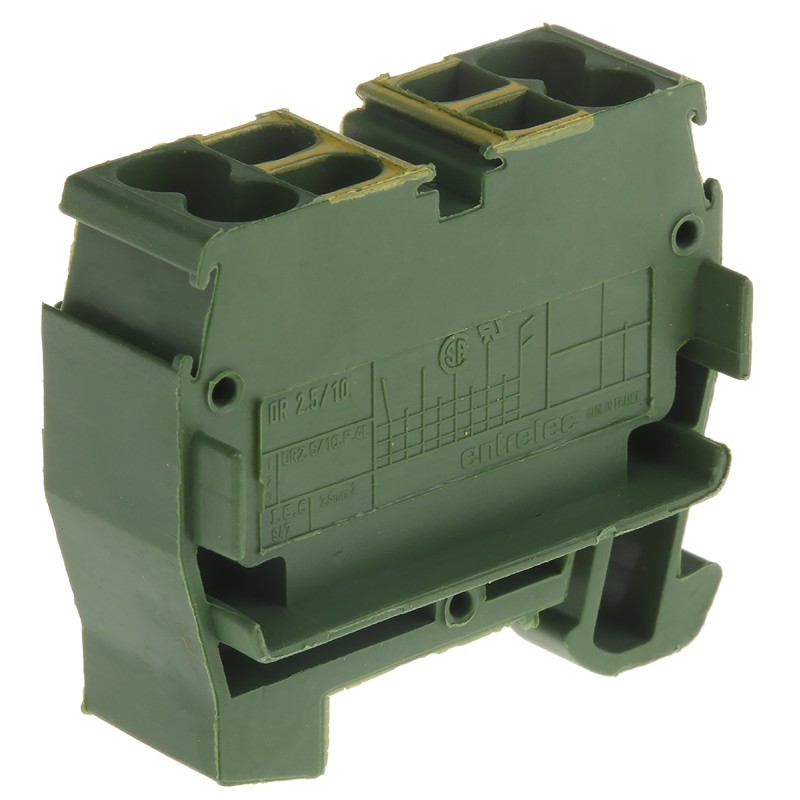 5 pcs - Entrelec DIN Rail Terminal Block, Clamp Termination