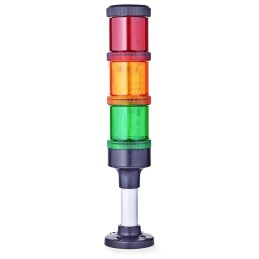 1 pcs - AUER Signal ECOmodul70 Series Red/Green/Amber Signal Tower, 3 Lights, 24 V ac/dc, Base Mount