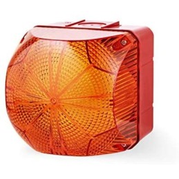 1 pcs - AUER Signal QBS Series Amber Strobe Beacon, 110-240 V ac/dc, Base Mount, LED Bulb, IP66