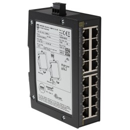 1 pcs - HARTING DIN Rail Mount Unmanaged Ethernet Switch, 16 RJ45 Ports, 10/100Mbit/s Transmission, 48V dc