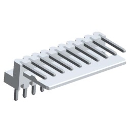 500 pcs - Molex Mini-Latch Series Right Angle Through Hole Pin Header, 10 Contact(s), 2.5mm Pitch, 1 Row(s), Unshrouded