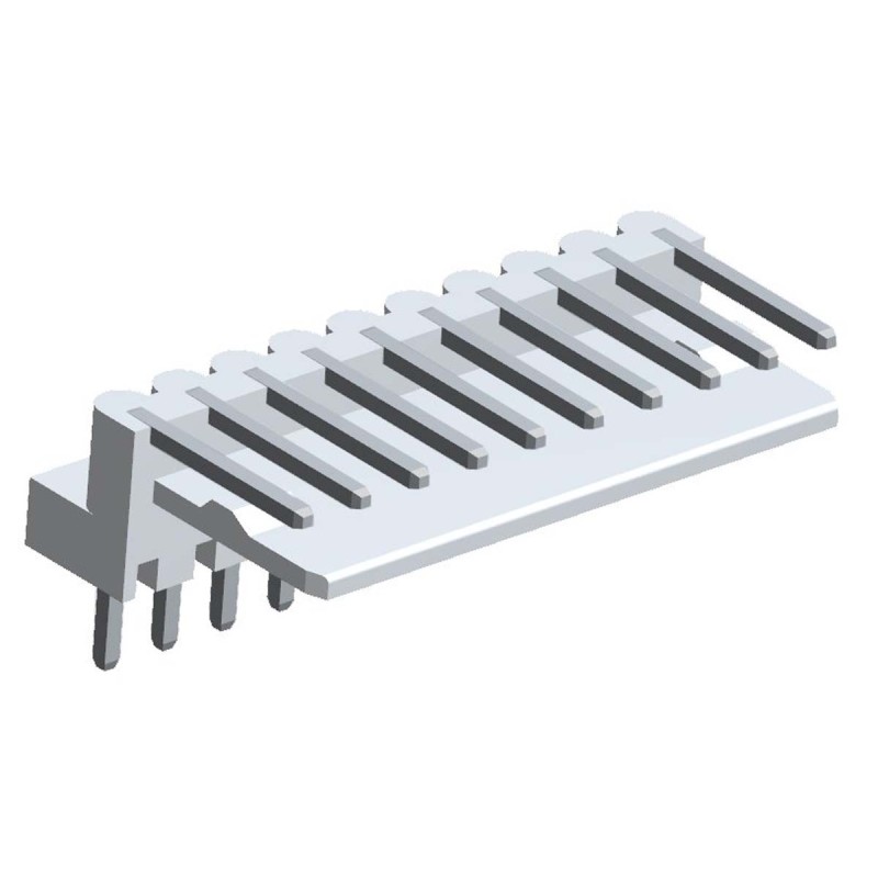 500 pcs - Molex Mini-Latch Series Right Angle Through Hole Pin Header, 10 Contact(s), 2.5mm Pitch, 1 Row(s), Unshrouded