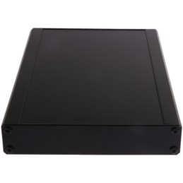 1 pcs - RS PRO Black Extruded Aluminium Heat Sink Case, IP40, Black Lid, 300 x 200 x 41mm