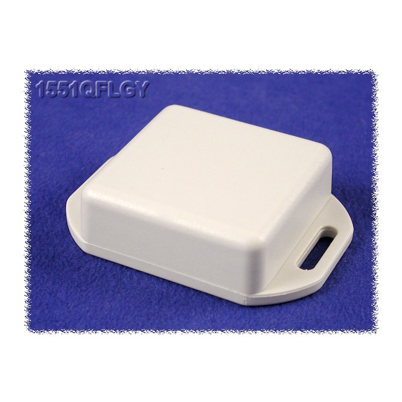 1 pcs - Hammond 1551 Series Grey ABS Enclosure, IP54, Flanged, Grey Lid, 40 x 40 x 15mm