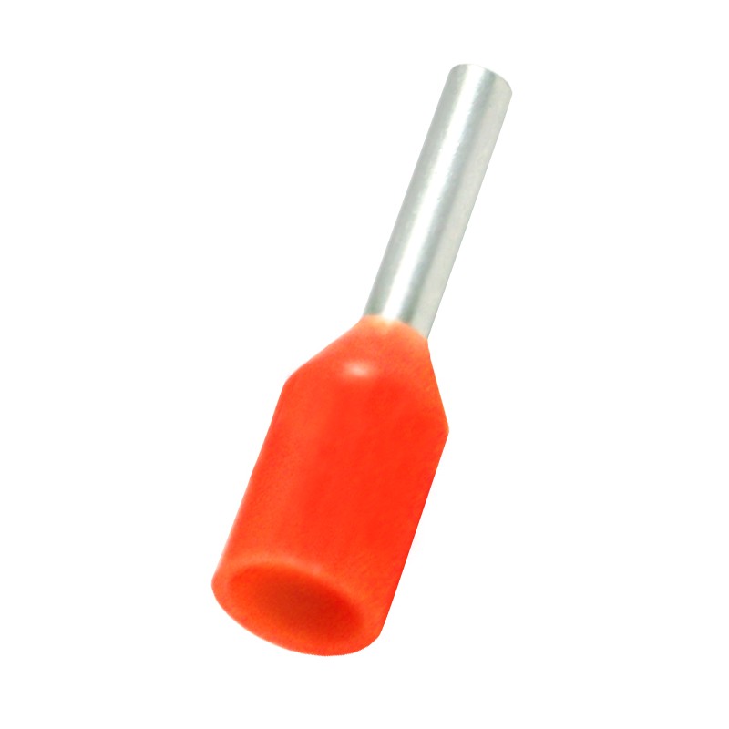 500 pcs - RS PRO Insulated Bootlace Ferrule, 6mm Pin Length, 1.3mm Pin Diameter, 0.5mm² Wire Size, Orange