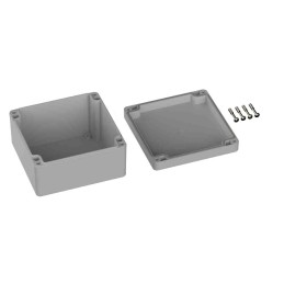 1 pcs - RS PRO Grey Polycarbonate General Purpose Enclosure, IP66, IK07, Grey Lid, 120 x 122 x 55mm