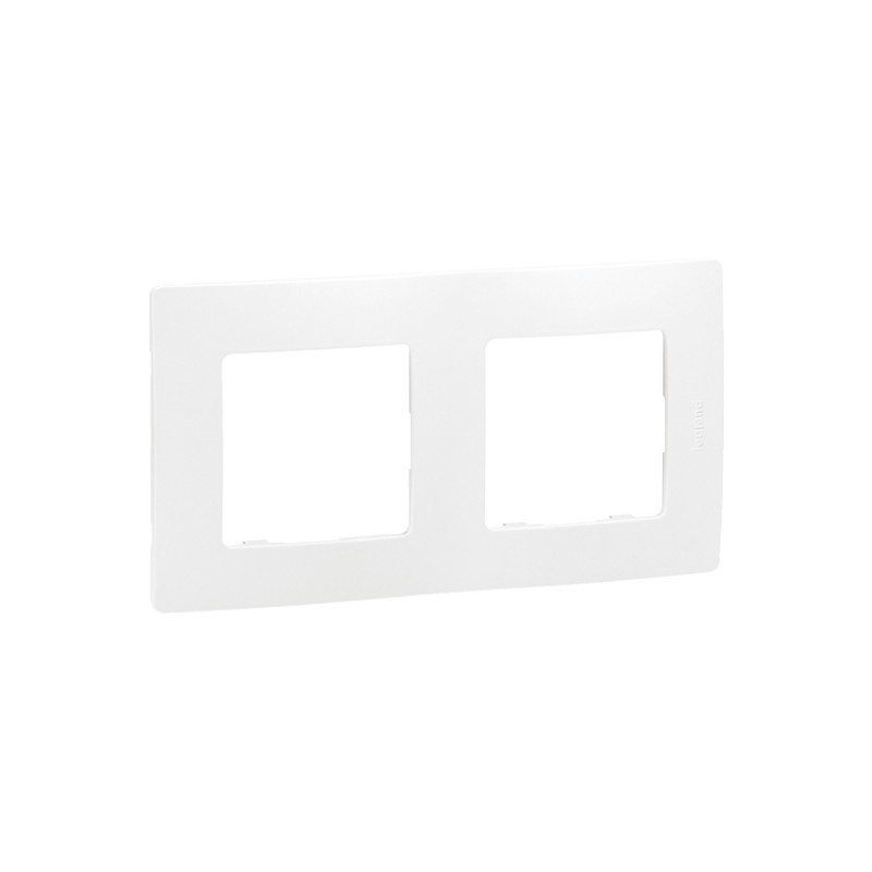 1 pcs - Legrand White 2 Gang Plastic Faceplate
