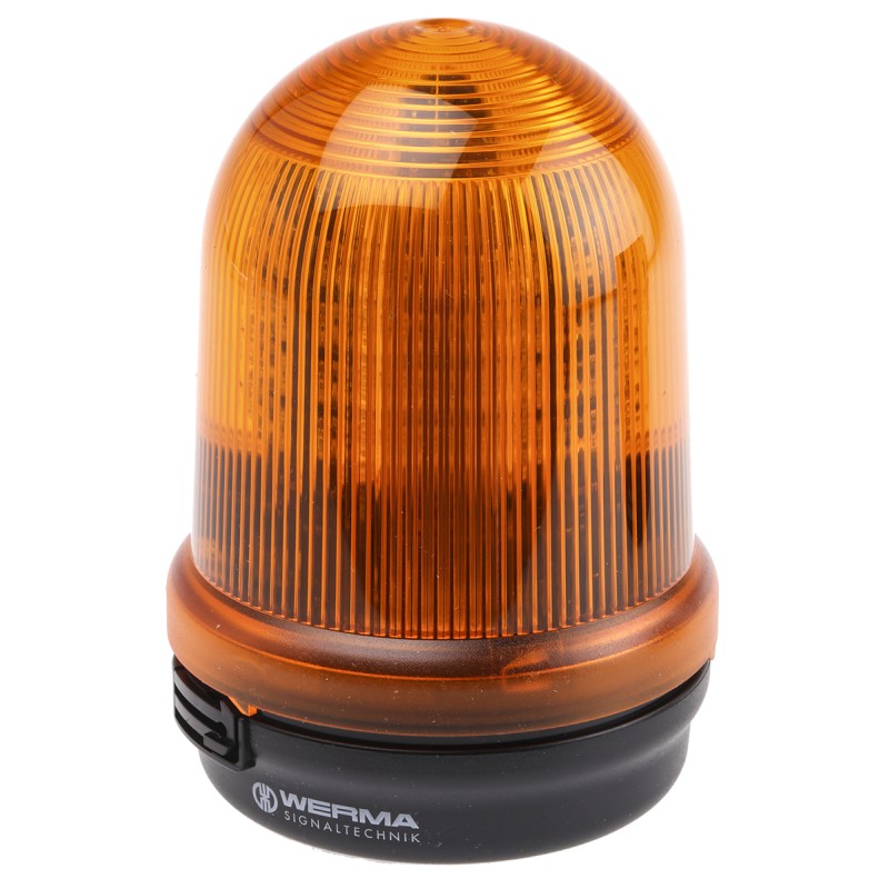 1 pcs - Werma RM 829 Series Yellow Multiple Effect Beacon, 24 V dc, Surface Mount, LED Bulb, IP65