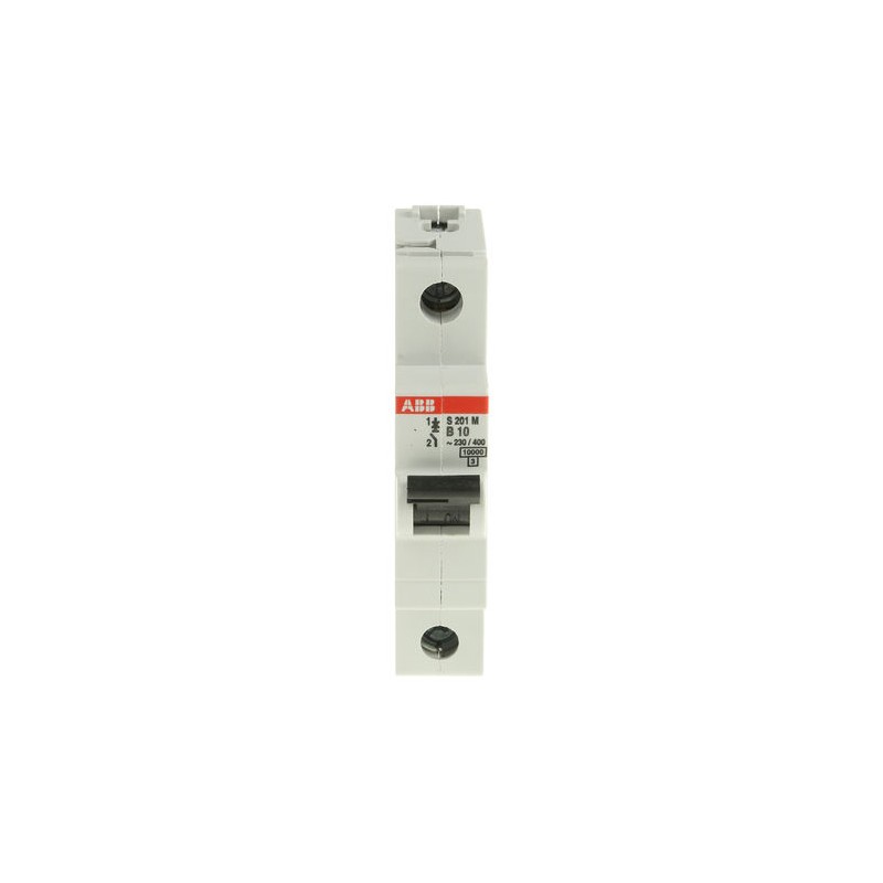 1 pcs - ABB System Pro M Compact S200M MCB, 1P, 10A Curve B, 253V AC, 72V DC, 10 kA Breaking Capacity