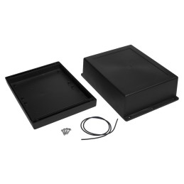 1 pcs - RS PRO Black ABS Enclosure, IP65, IK07, Black Lid, 198.05 x 144.7 x 72.25mm