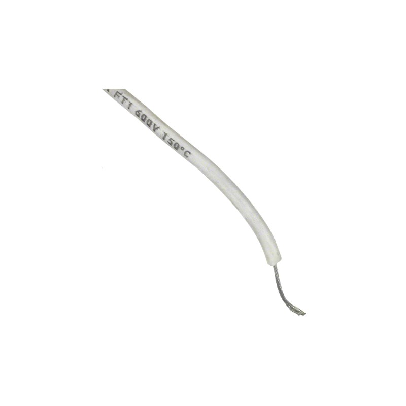 1 pcs - Alpha Wire 392250 Series White 0.33 mm² Hook Up Wire, 22 AWG, 7/0.25 mm, 30.5m, Silicone Insulation