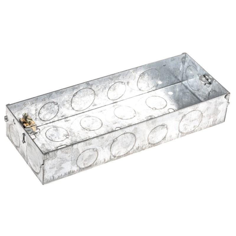 1 pcs - MK Electric Boxes Steel Back Box, BS, IP20, 3 Gangs, 203 x 75 x 35mm