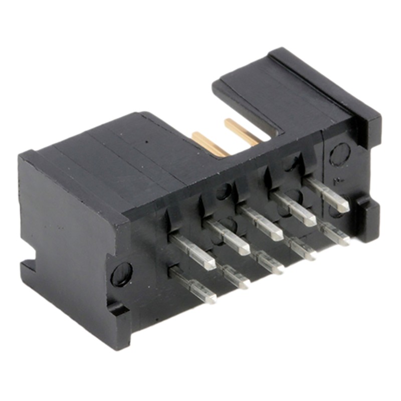 1 pcs - TE Connectivity AMP-LATCH Series Straight Through Hole PCB Header, 10 Contact(s), 2.54mm Pitch, 2 Row(s), Shrouded