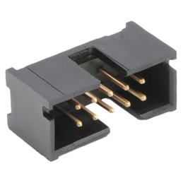 1 pcs - TE Connectivity AMP-LATCH Series Straight Through Hole PCB Header, 10 Contact(s), 2.54mm Pitch, 2 Row(s), Shrouded