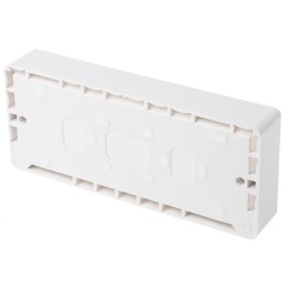 1 pcs - MK Electric Logic Plus White Gloss Back Box, BS, IP20, 3 Gangs, 208 x 87 x 30mm