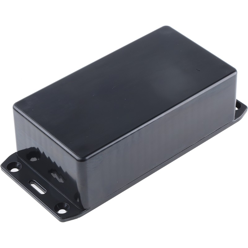 1 pcs - Hammond 1591 Series Black Flame Retardant ABS Enclosure, IP54, Flanged, Black Lid, 120 x 65 x 36mm