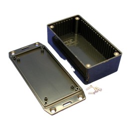1 pcs - Hammond 1591 Series Black Flame Retardant ABS Enclosure, IP54, Flanged, Black Lid, 120 x 65 x 36mm