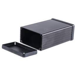1 pcs - Hammond 1455 Series Black Aluminium Enclosure, IP54, Black Lid, 120 x 78 x 43mm