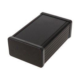 1 pcs - Hammond 1455 Series Black Aluminium Enclosure, IP54, Black Lid, 120 x 78 x 43mm