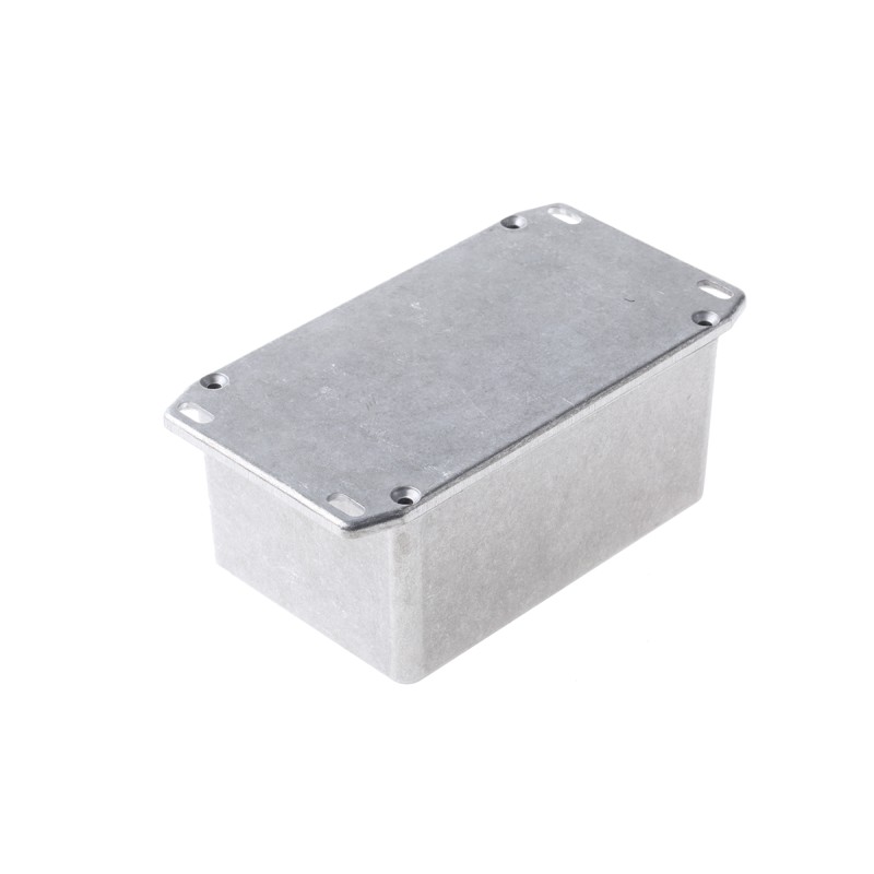 1 pcs - Hammond 1590 Series Natural Die Cast Aluminium Enclosure, IP54, Flanged, Natural Lid, 120.5 x 79.5 x 55mm