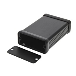 1 pcs - Hammond 1455 Series Black Aluminium Enclosure, IP54, Black Lid, 80 x 54 x 23mm