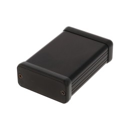 1 pcs - Hammond 1455 Series Black Aluminium Enclosure, IP54, Black Lid, 80 x 54 x 23mm