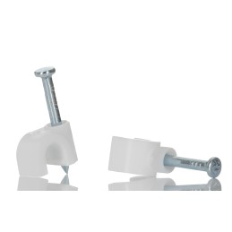 1 Box of 100 - RS PRO White PE Round Cable Clip, 5mm Max. Bundle