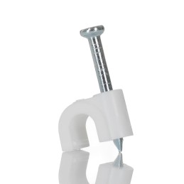 1 Box of 100 - RS PRO White PE Round Cable Clip, 5mm Max. Bundle