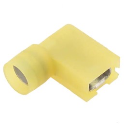 500 pcs - Molex 19006 Yellow Insulated Female Spade Connector, Flag Terminal, 6.35 x 0.81mm Tab Size