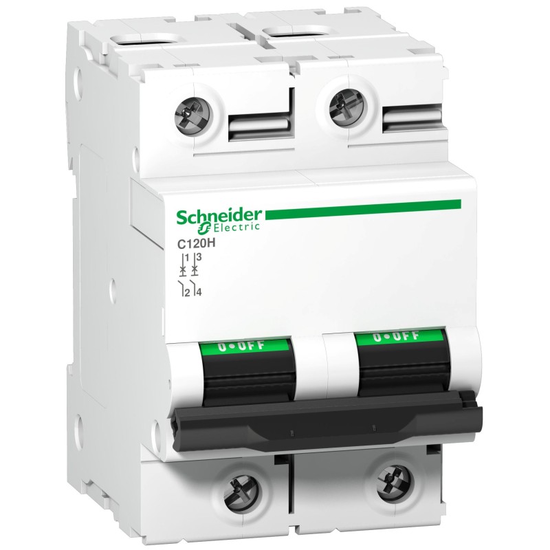 1 pcs - Schneider Electric Acti 9 A9N1 MCB, 2P, 125A Curve C, 440V AC, 250V DC, 10 kA Breaking Capacity