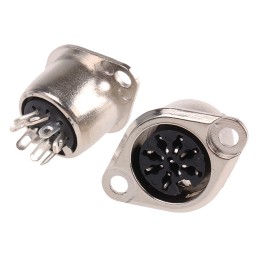 5 pcs - RS PRO 8 Pole Din Socket, 1A, 100 V ac, Push Lock, Female, Chassis Mount