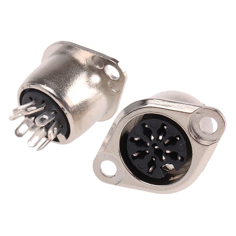 5 pcs - RS PRO 8 Pole Din Socket, 1A, 100 V ac, Push Lock, Female, Chassis Mount