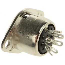 5 pcs - RS PRO 8 Pole Din Socket, 1A, 100 V ac, Push Lock, Female, Chassis Mount