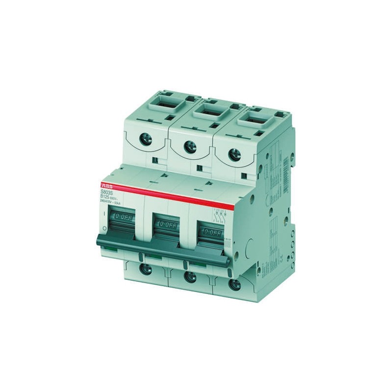 1 pcs - ABB High Performance S800S MCB, 3P, 63A Curve D, 400V AC, 250V DC, 50 kA Breaking Capacity
