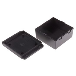 1 pcs - RS PRO Black ABS Enclosure, Flanged, Black Lid, 80 x 80 x 43mm