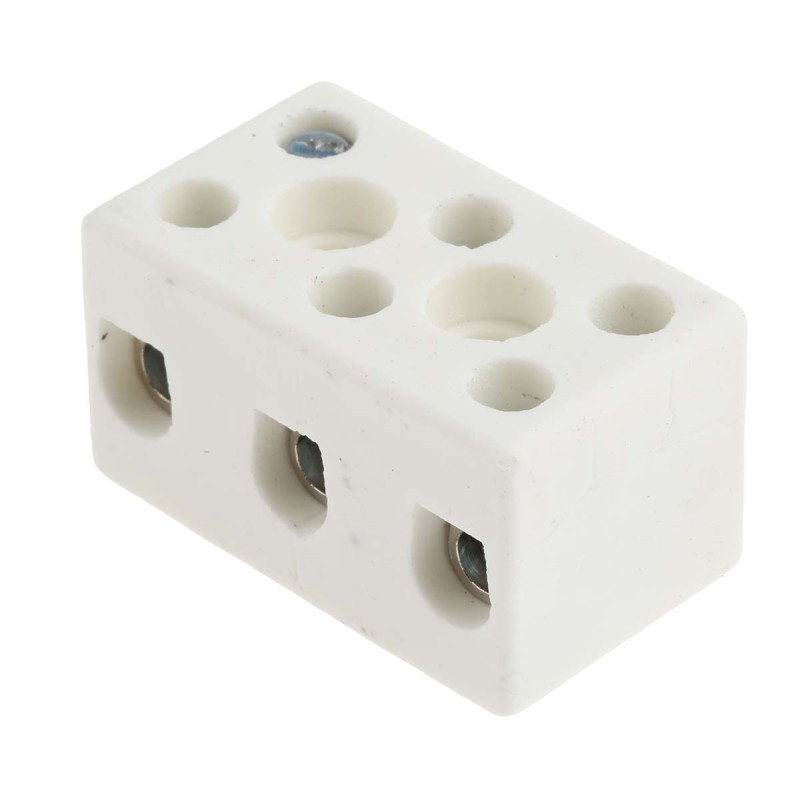 5 pcs - RS PRO Non-Fused Terminal Block, 3-Way, 57A, 8 AWG Wire, Screw Down Termination