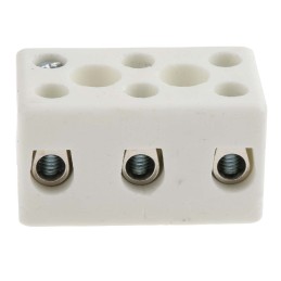 5 pcs - RS PRO Non-Fused Terminal Block, 3-Way, 57A, 8 AWG Wire, Screw Down Termination