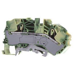 5 pcs - Wago TOPJOB S, 2016 Series Green/Yellow Earth Terminal Block, 16mm², Single-Level, Push-In Cage Clamp Termination