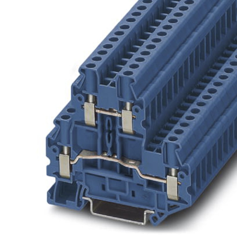 5 pcs - Phoenix Contact UTTB 4 BU Series Blue Double Level Terminal Block, 0.14 - 6mm², Double-Level, Screw Termination
