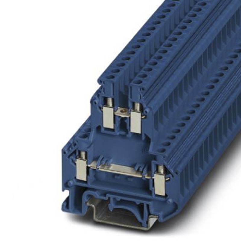 5 pcs - Phoenix Contact UKK 5 BU Series Blue DIN Rail Terminal Block, Double-Level, Screw Termination