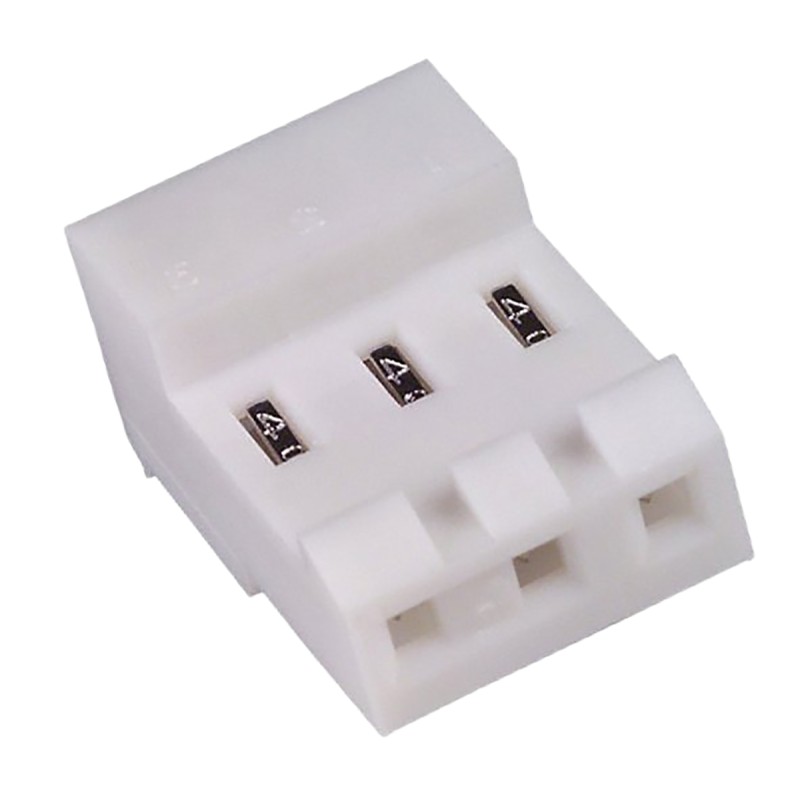 500 pcs - TE Connectivity, MTA-156 Female Connector Housing, 3.96mm Pitch, 3 Way, 1 Row Right Angle