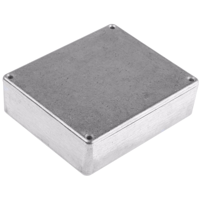 1 pcs - RS PRO Silver Die Cast Aluminium Enclosure, IP66, Silver Lid, 119.9 x 100 x 35.7mm