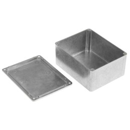 1 pcs - RS PRO Silver Die Cast Aluminium Enclosure, IP66, Silver Lid, 114.7 x 89.7 x 55.1mm