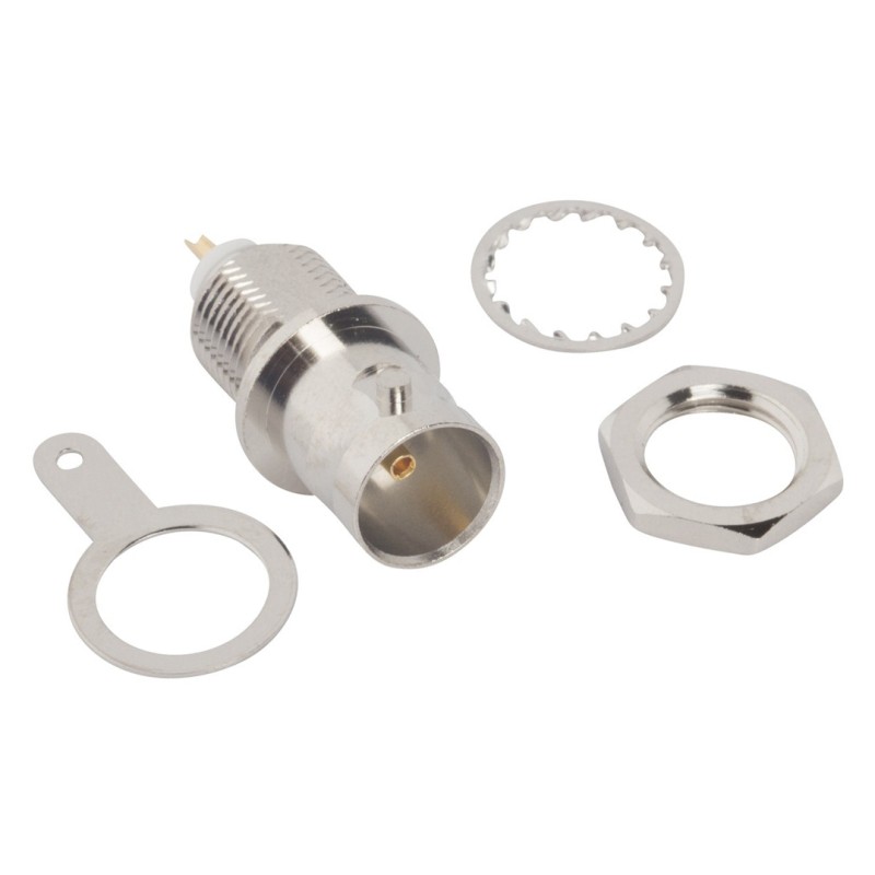 500 pcs - Amphenol RF BNC Series, jack Panel Mount BNC Connector, 75Ω, Solder Termination, Straight Body