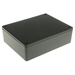 1 pcs - Hammond 1591 Series Black ABS Enclosure, IP54, Black Lid, 122 x 94 x 36mm