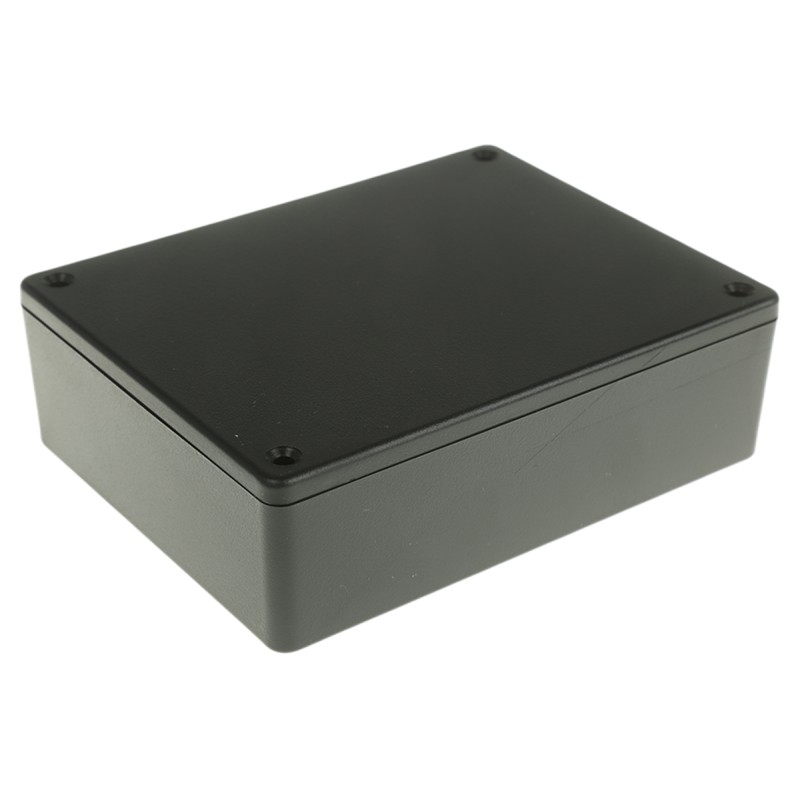 1 pcs - Hammond 1591 Series Black ABS Enclosure, IP54, Black Lid, 122 x 94 x 36mm